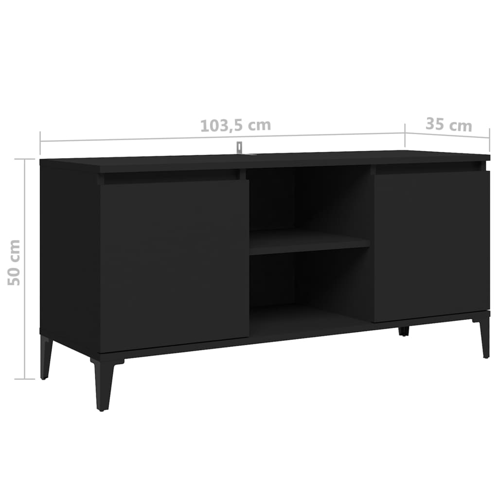 Mueble de TV con patas de metal negro 103,5x35x50 cm vidaXL