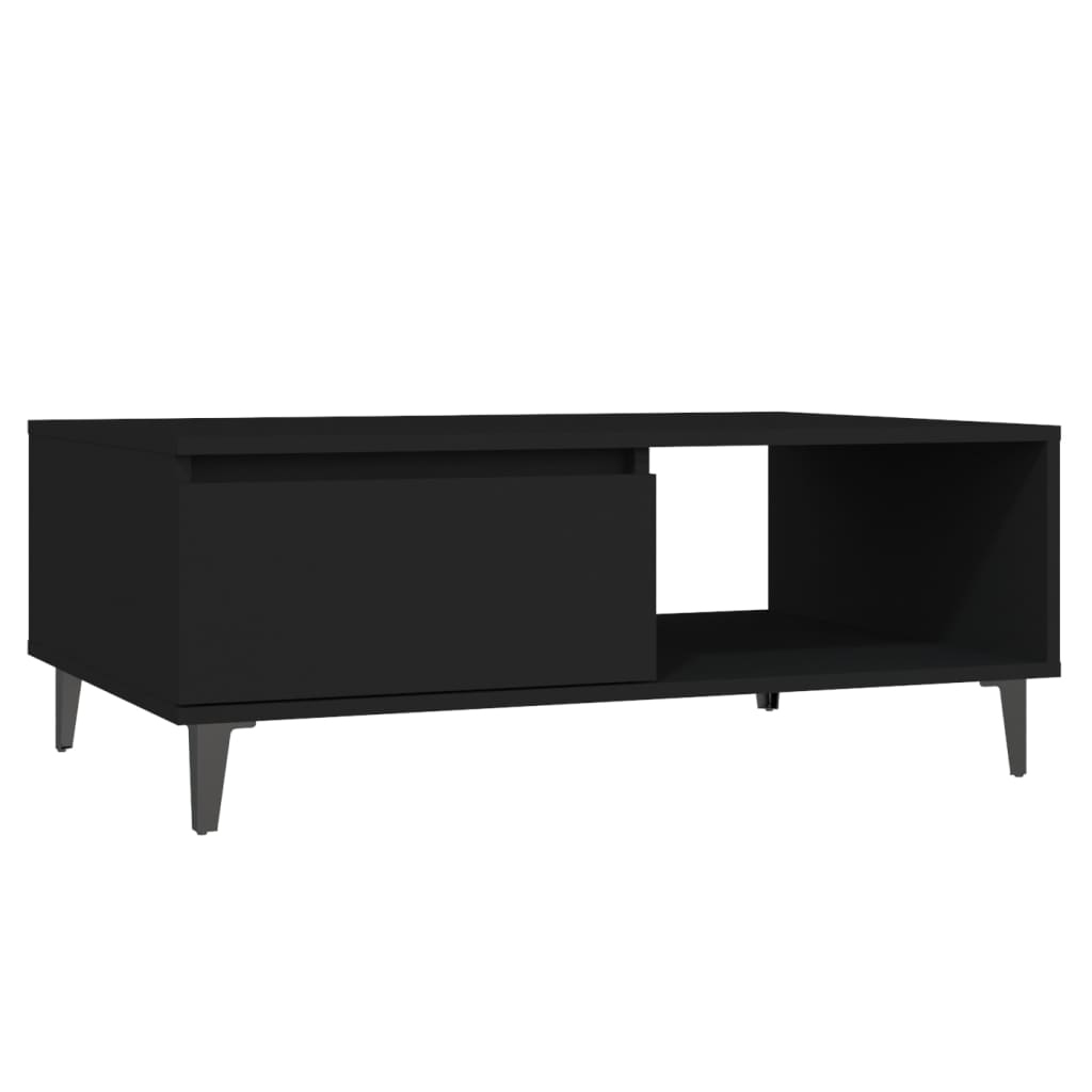 Mesa de centro madera negro 90x60x35 cm vidaXL