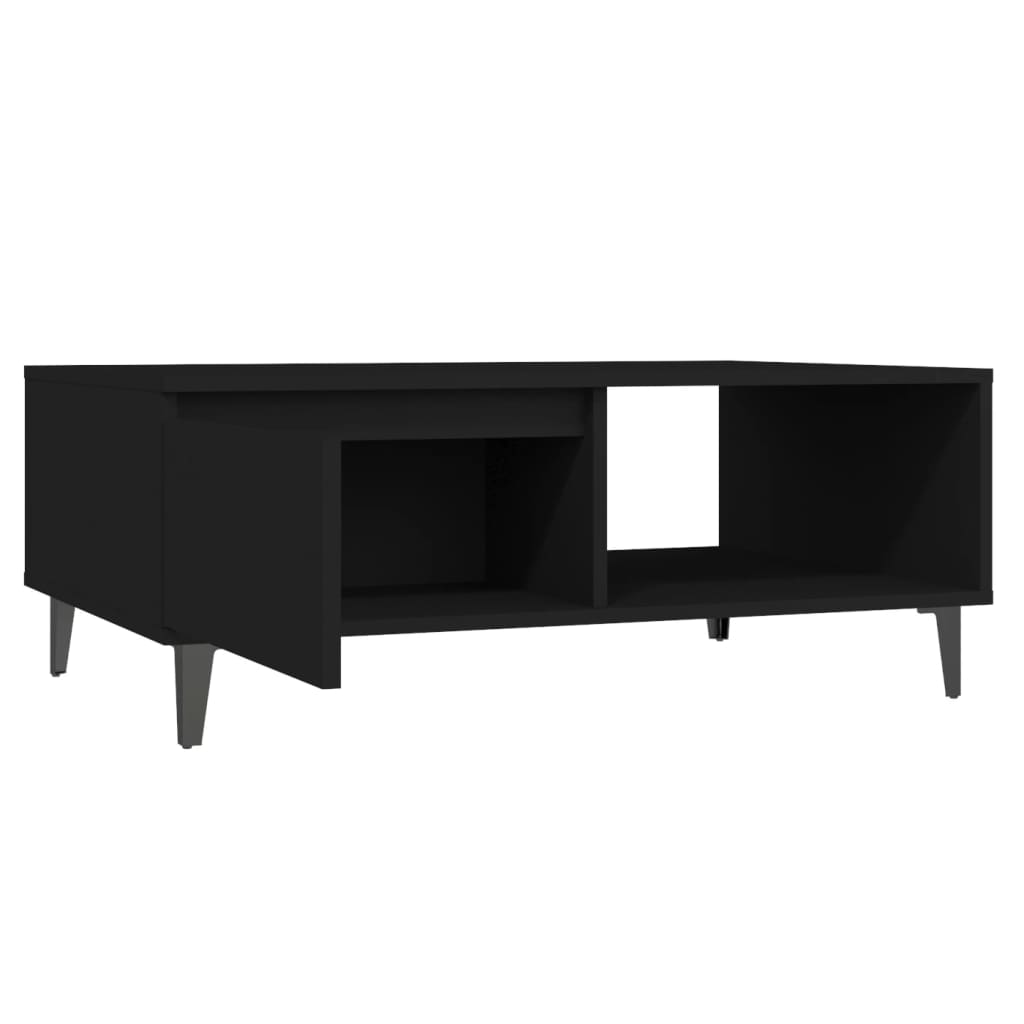 Mesa de centro madera negro 90x60x35 cm vidaXL