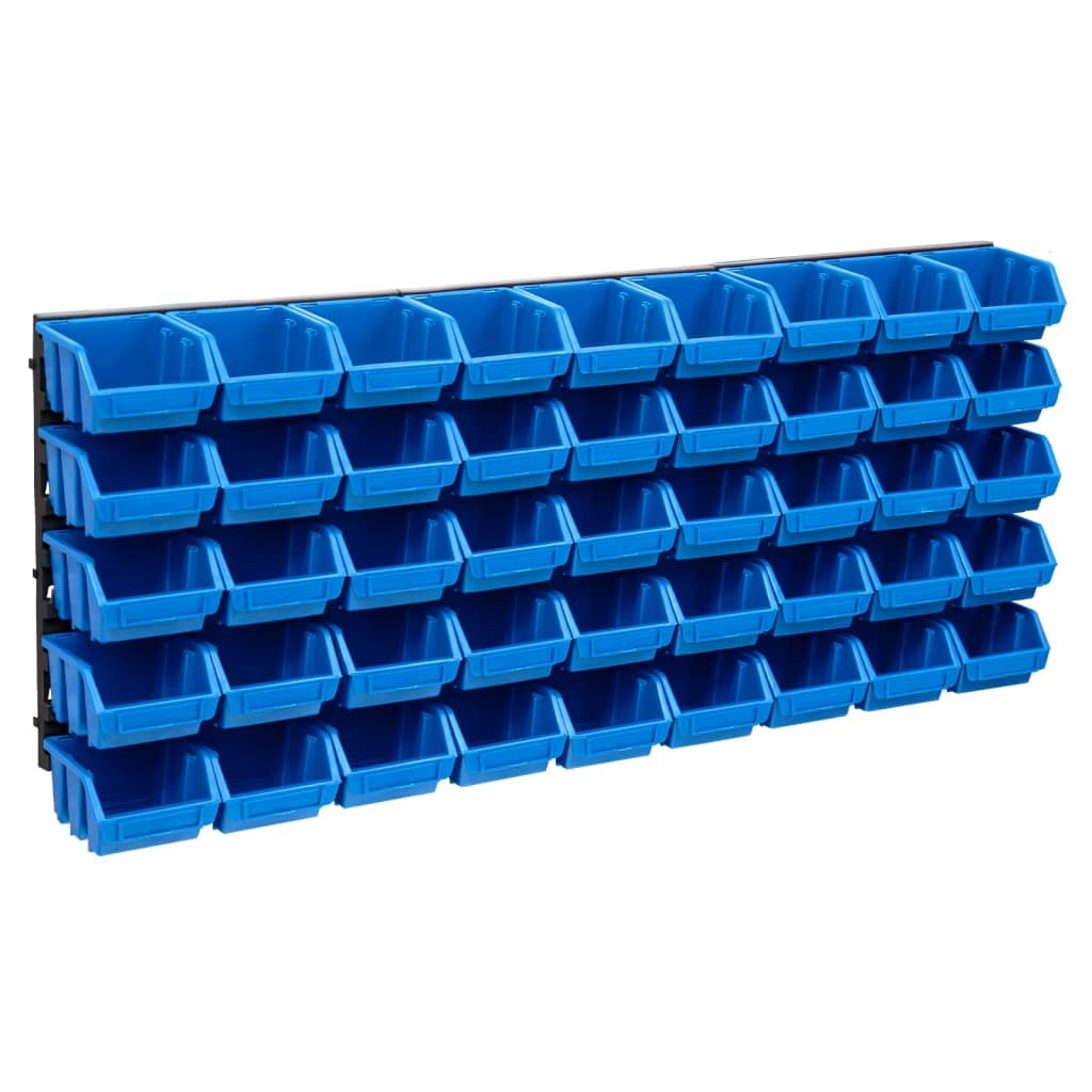 Vetonek Kit de cajas de almacenaje 48 pzas paneles de pared azul negro