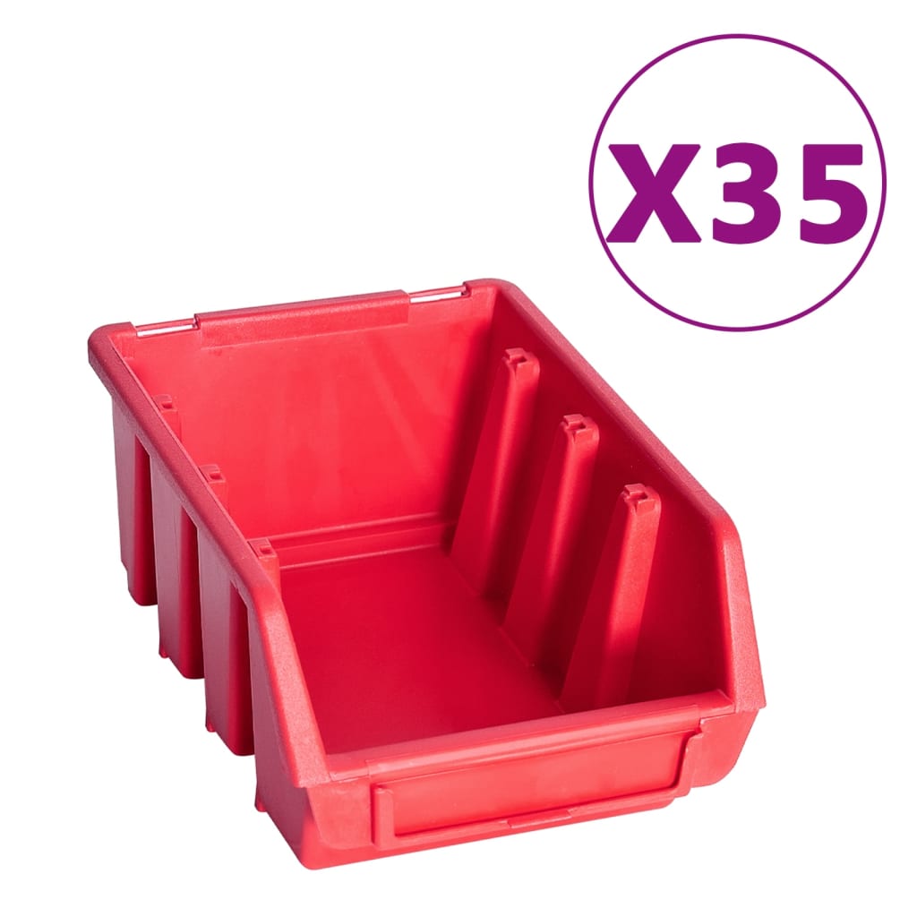 Storage box kit 141 pcs red/black wall panels