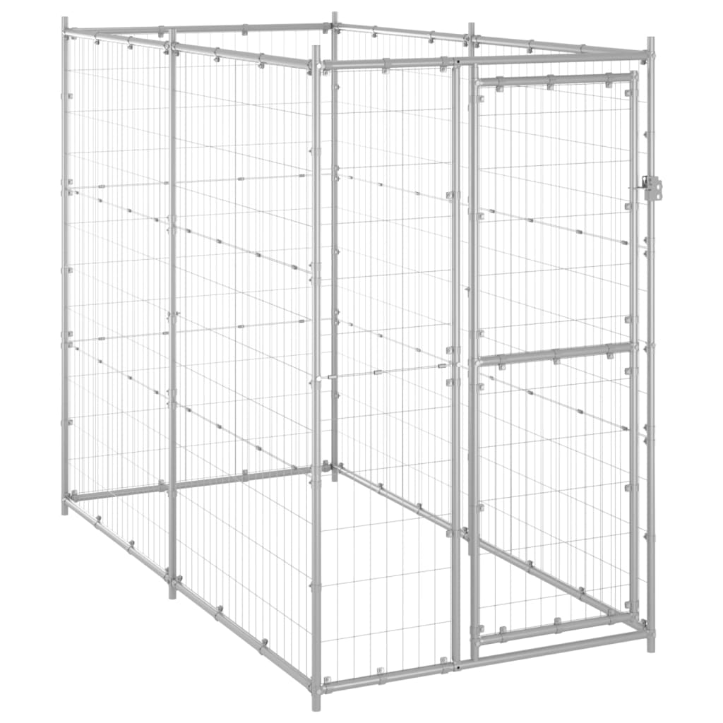 Vetonek Perrera de exterior de acero galvanizado 110x220x180 cm