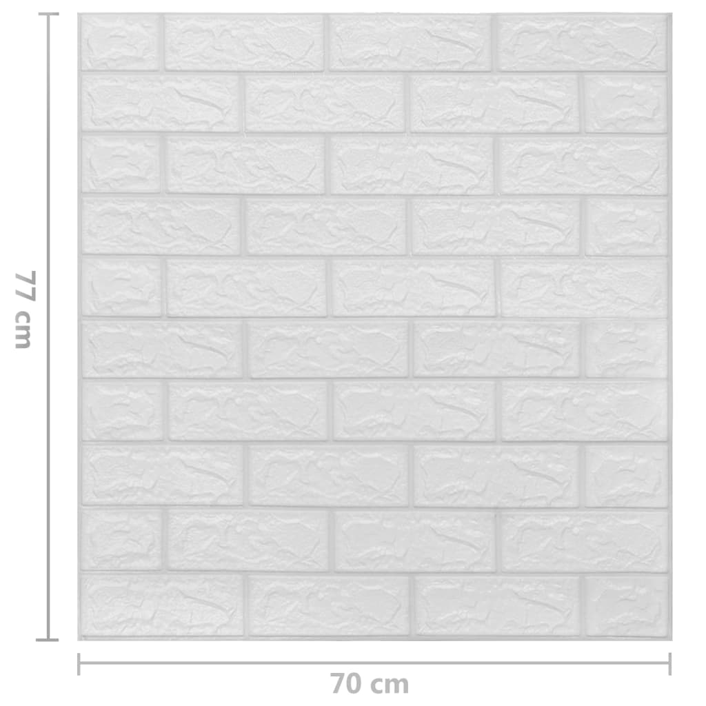 Fond d'écran auto-adhésif 3d Bricks 40 unités blanches