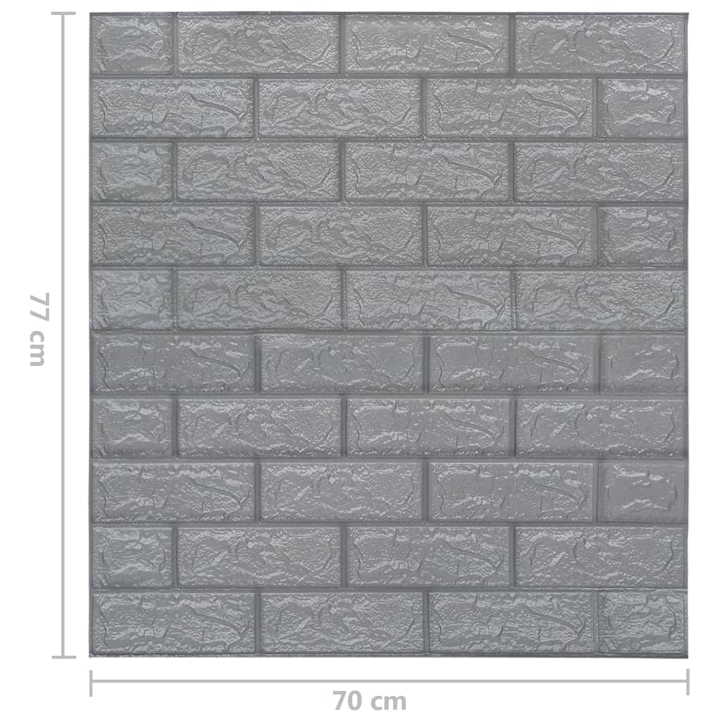 Fond d'écran auto-adhésif 3d Bricks 20 unités anthracite