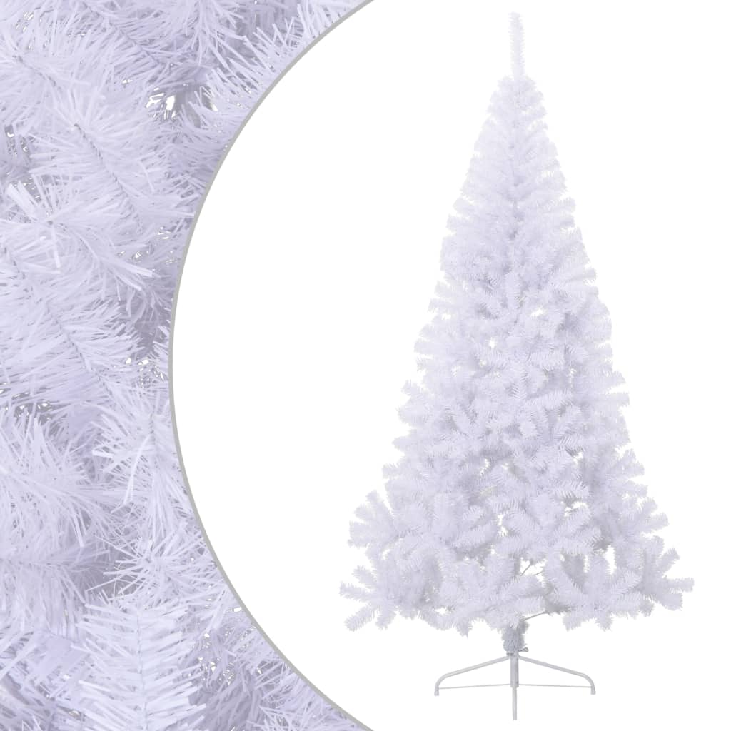 Vetonek Medio árbol de Navidad artificial con soporte PVC blanco 240 cm