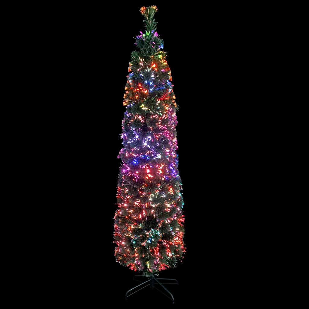 Árbol navidad estrecho artificial soporte fibra óptica 120 cm v1757 - Vetonek