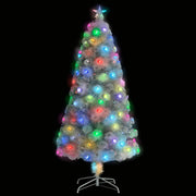 Árbol de navidad artificial con luces fibra óptica blanco 120cm v1818 Vetonek