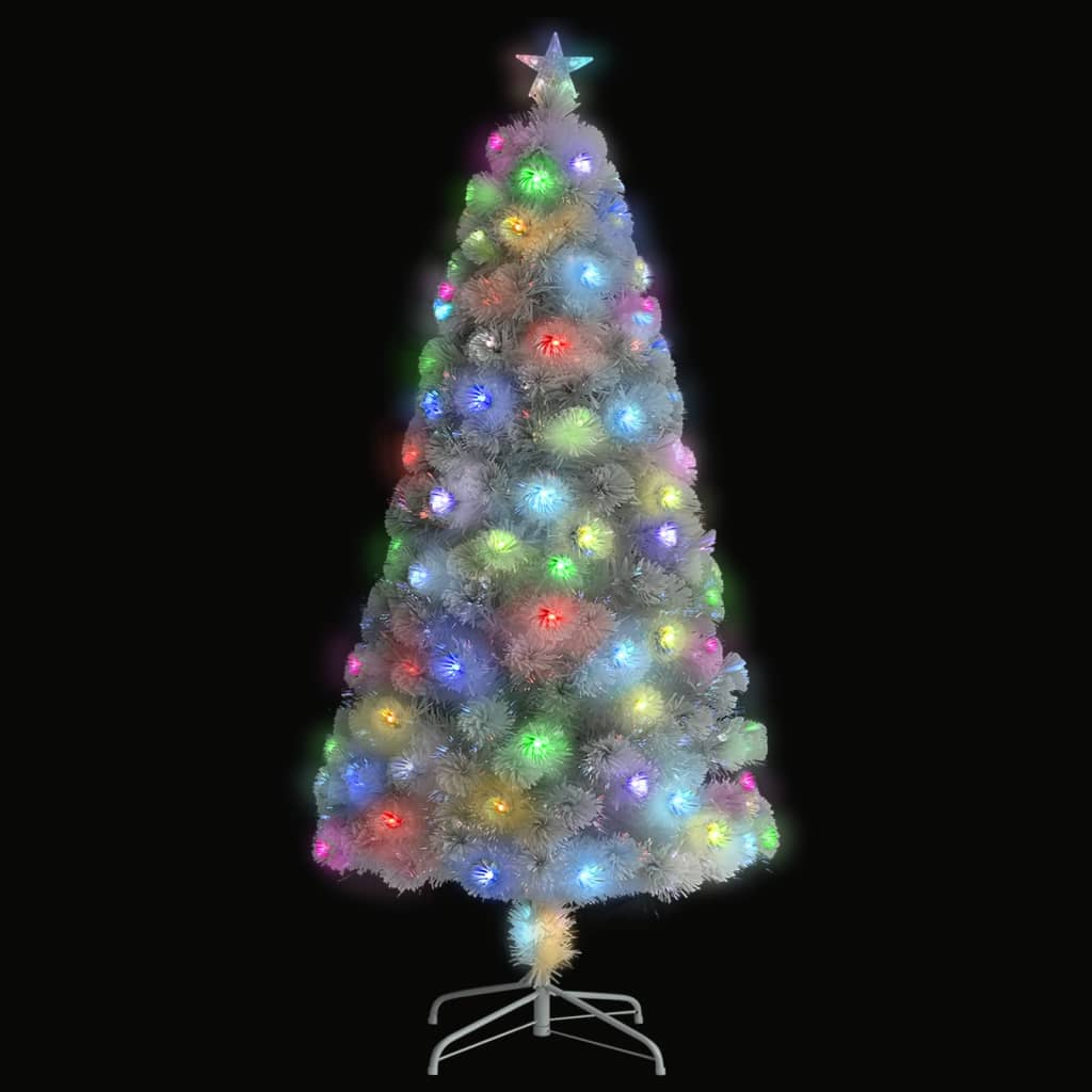 Árbol de navidad artificial con luces fibra óptica blanco 120cm v1818 Vetonek
