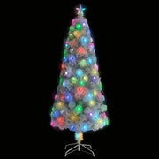 Árbol de navidad artificial con luces fibra óptica blanco 210cm v1849 Vetonek