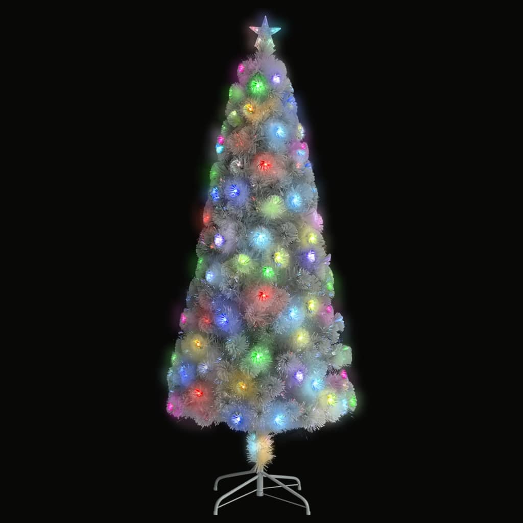 Árbol de navidad artificial con luces fibra óptica blanco 210cm v1849 Vetonek