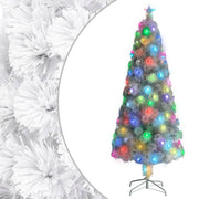 Árbol de navidad artificial con luces fibra óptica blanco 240cm v1856 Vetonek