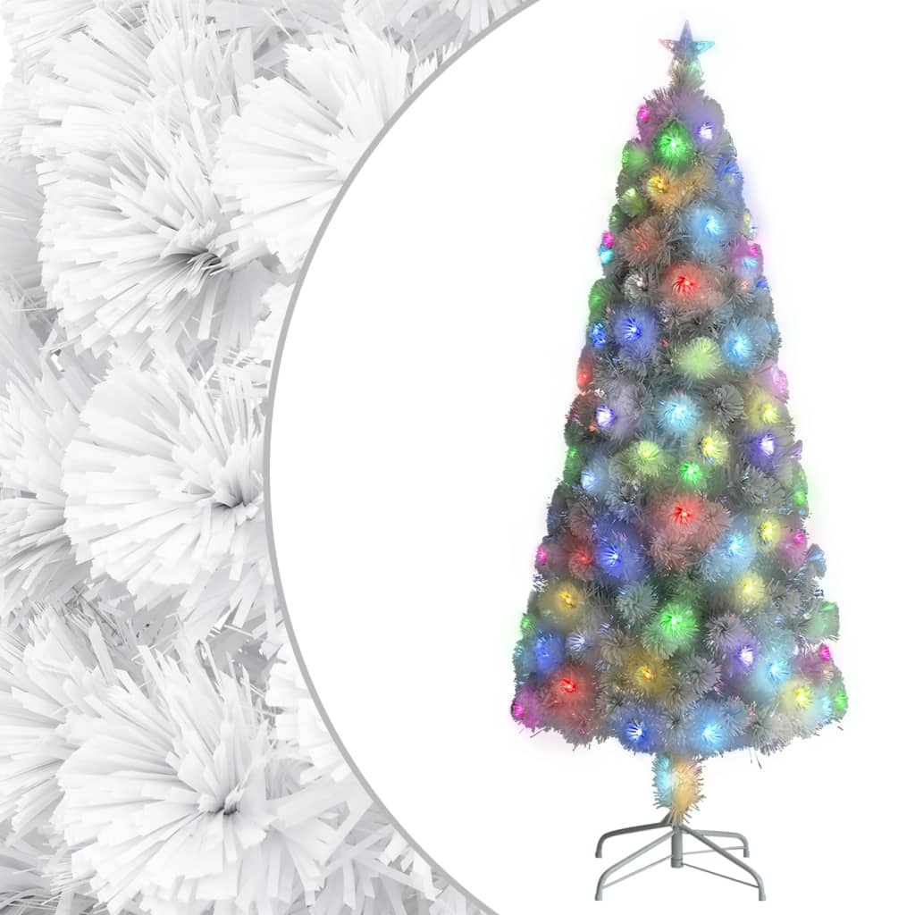 Árbol de navidad artificial con luces fibra óptica blanco 240cm v1856 Vetonek