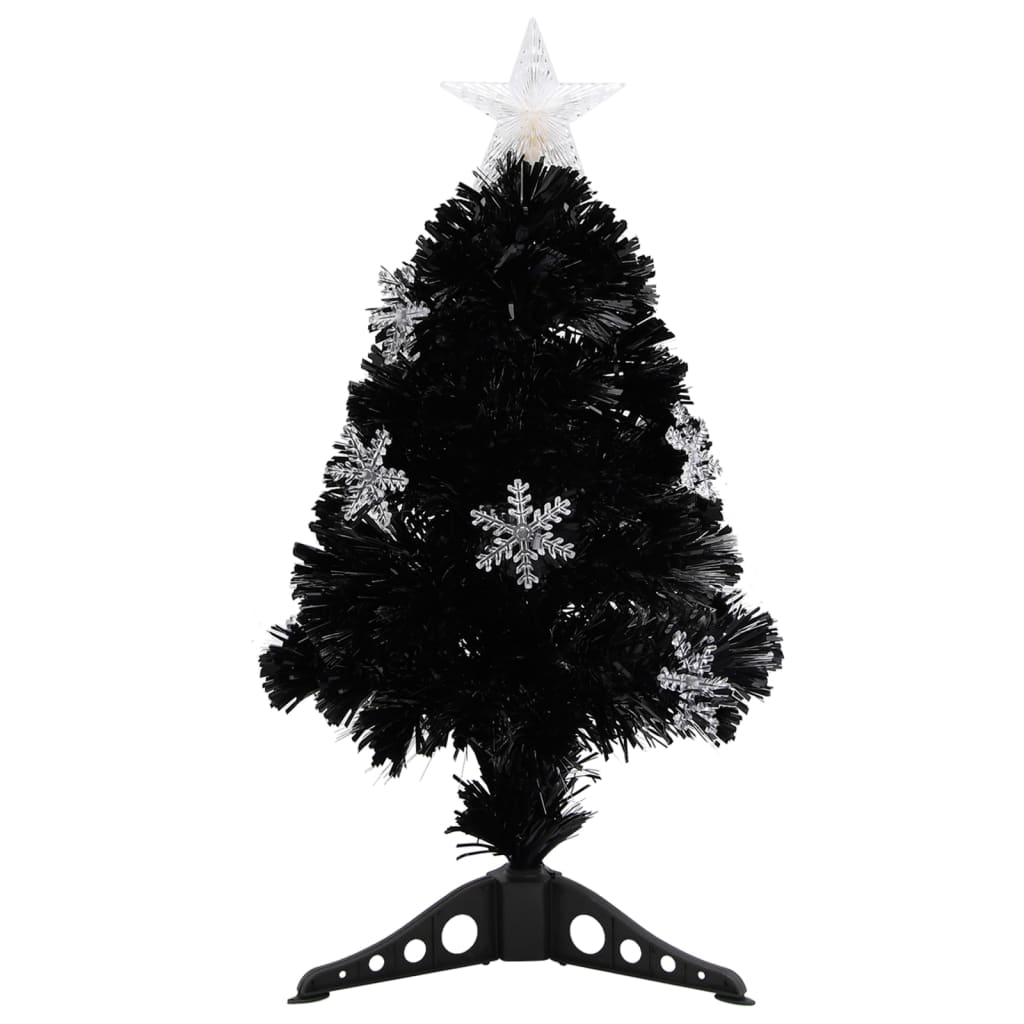 Árbol de navidad artificial y soporte negro fibra óptica 64 cm v1924 Vetonek