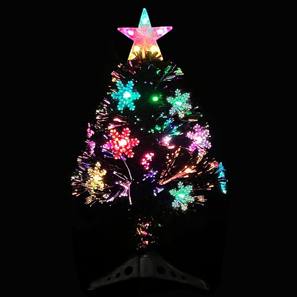 Árbol de navidad artificial y soporte negro fibra óptica 64 cm v1924 - Vetonek