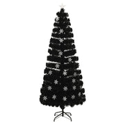 Árbol de navidad copos de nieve led fibra óptica negro 240 cm v1979 Vetonek