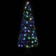 Árbol de navidad copos de nieve led fibra óptica negro 240 cm v1979 - Vetonek