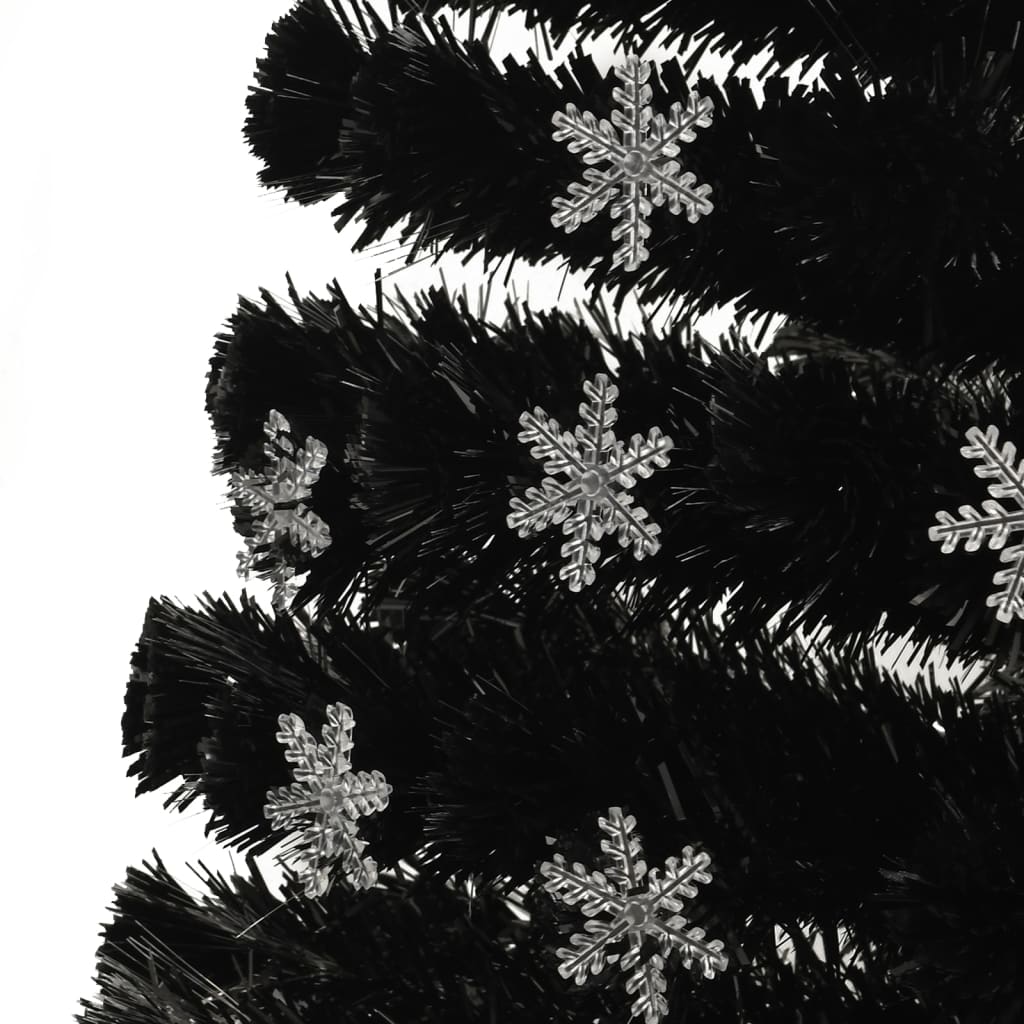 Árbol de navidad copos de nieve led fibra óptica negro 240 cm v1979 - Vetonek