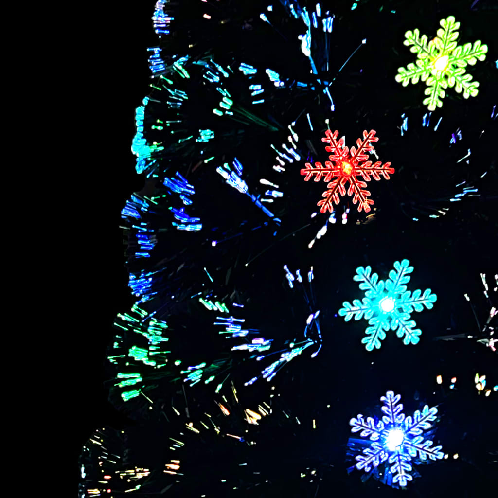 Árbol de navidad copos de nieve led fibra óptica negro 240 cm v1979 - Vetonek