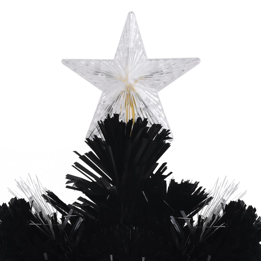Árbol de navidad copos de nieve led fibra óptica negro 240 cm v1979 - Vetonek