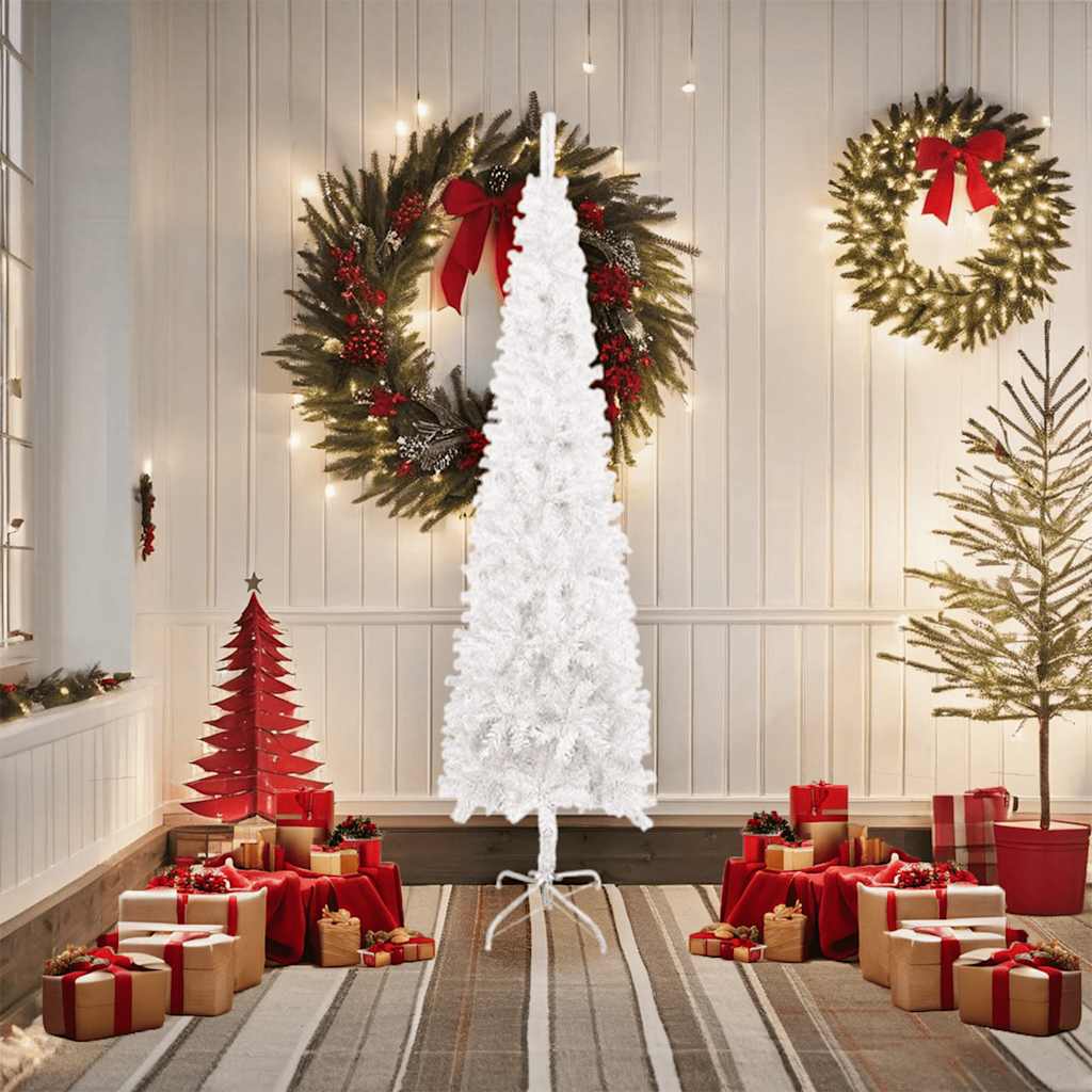 Vetonek Árbol de Navidad delgado blanco 180 cm