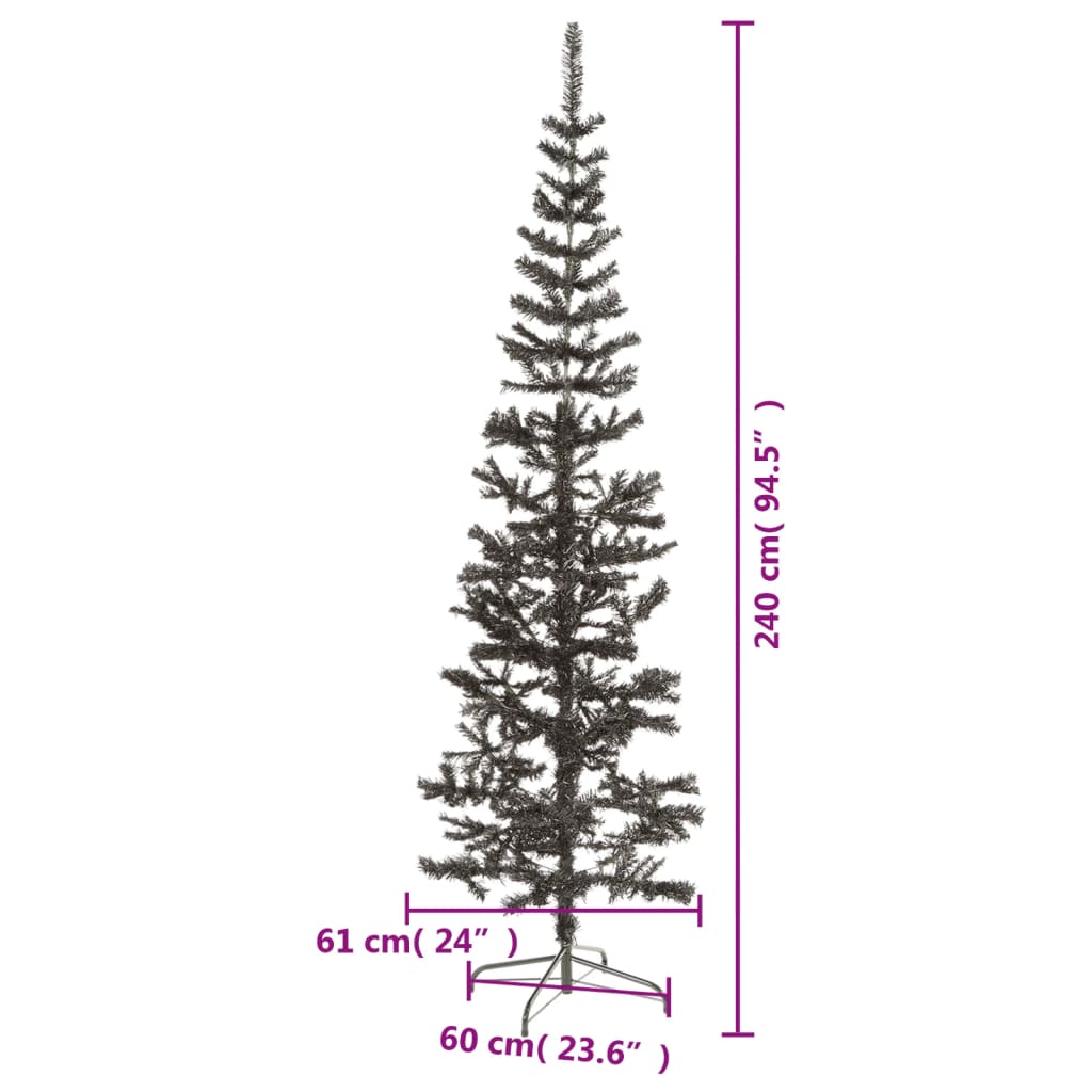 Árbol de navidad delgado negro 240 cm v3775 Vetonek