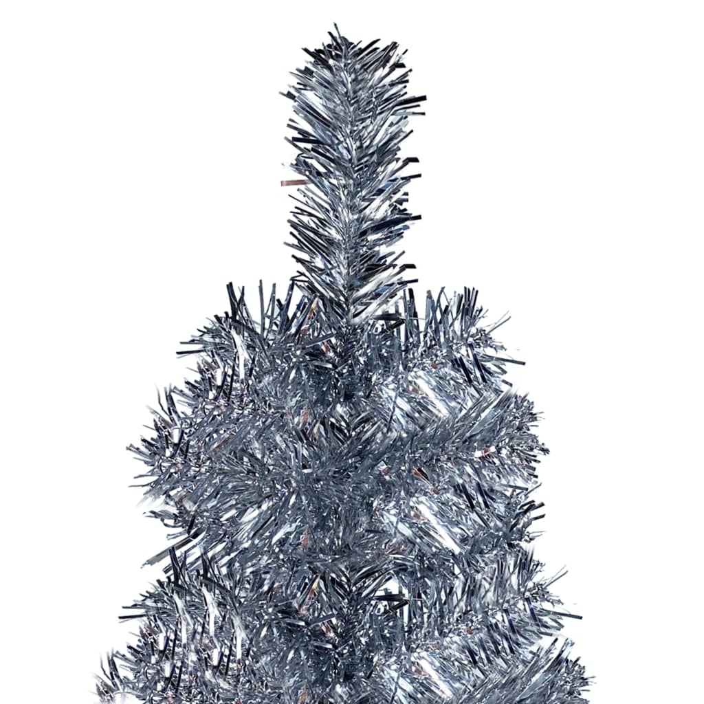 Árbol de navidad delgado plateado 210 cm v3966 - Vetonek