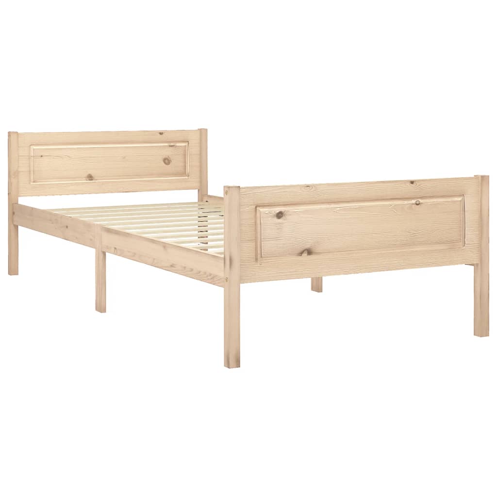 Vetonek Estructura de cama sin colchón madera maciza de pino 90x200 cm