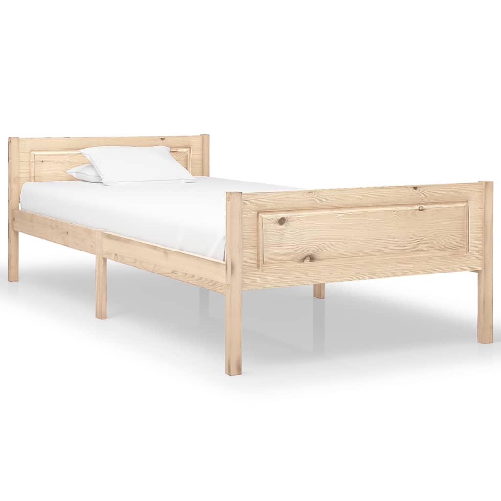 Vetonek Estructura de cama sin colchón madera maciza de pino 90x200 cm