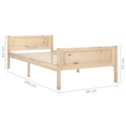 Estructura de cama sin colchón madera maciza de pino 90x200 cm v4079 - Vetonek