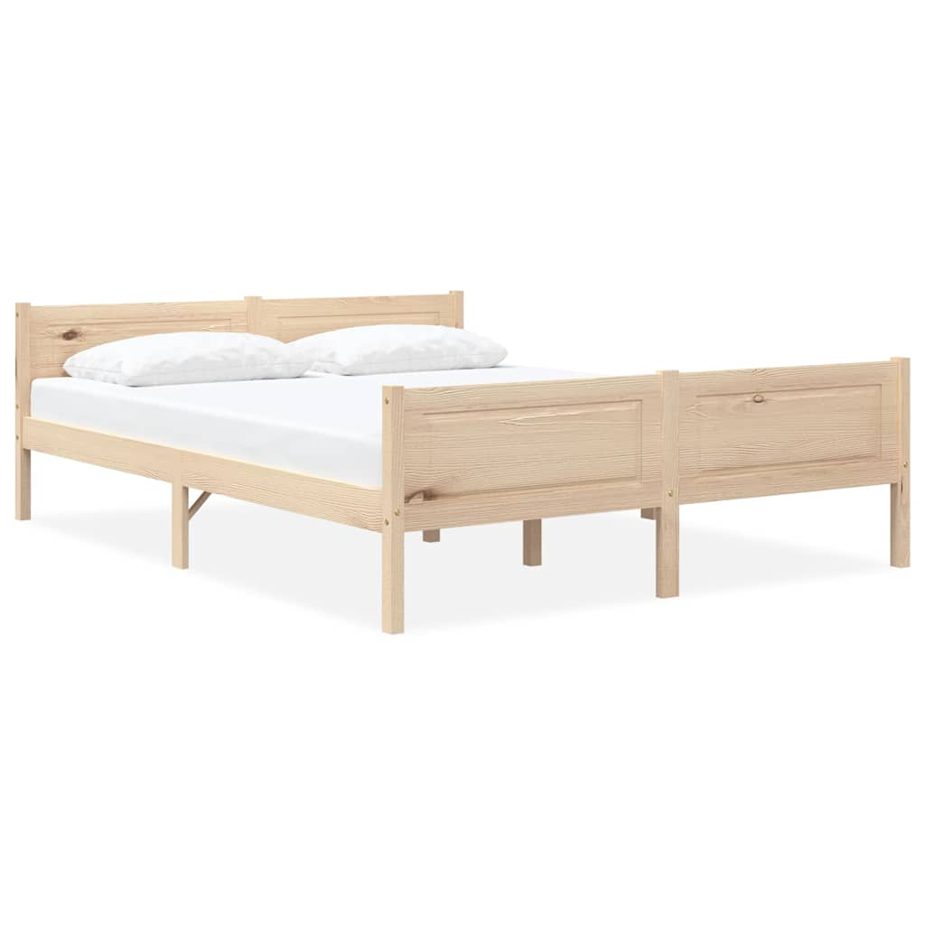 Vetonek Estructura de cama sin colchón madera maciza de pino 160x200 cm