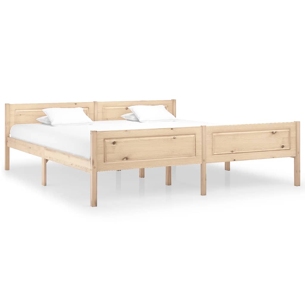 Vetonek Estructura de cama sin colchón madera maciza de pino 180x200 cm