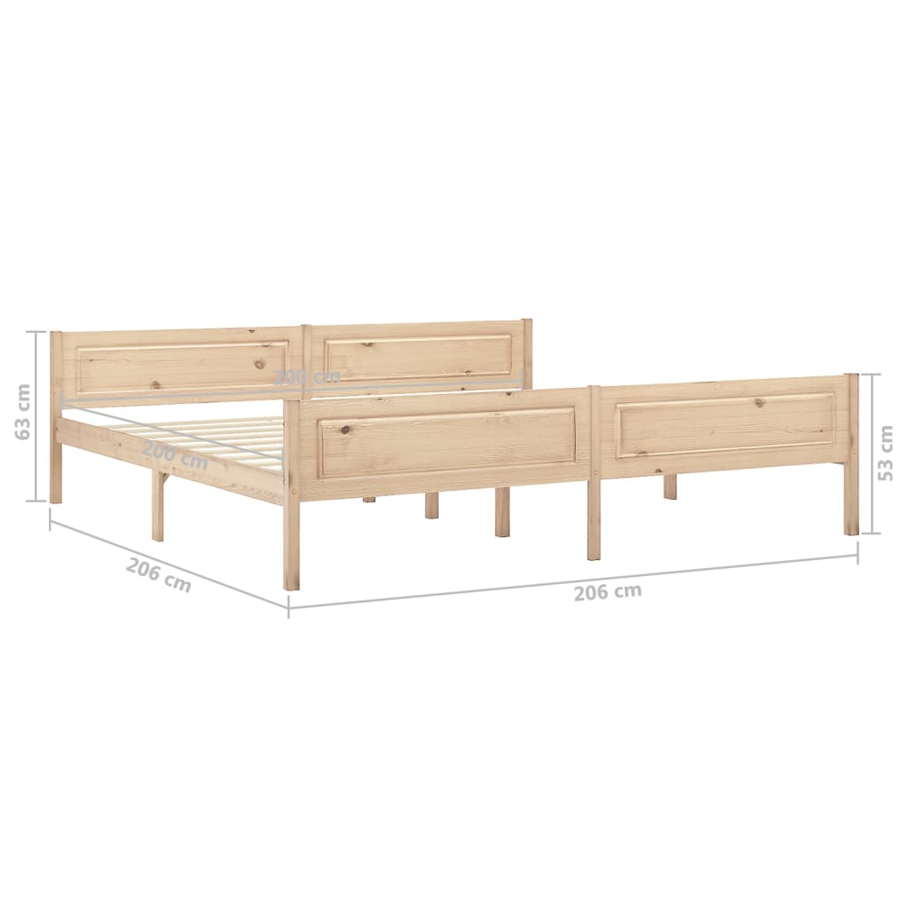 Estructura de cama sin colchón madera maciza de pino 200x200 cm vidaXL