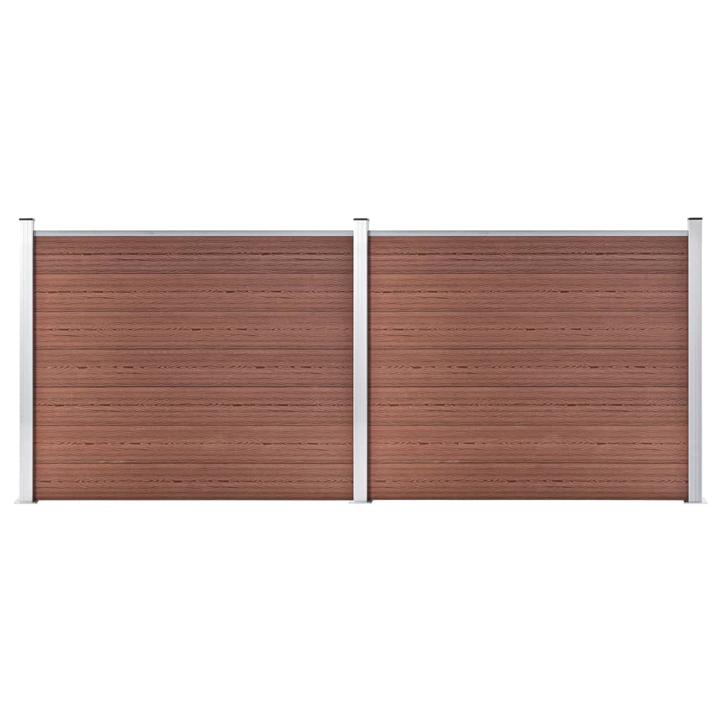 Vetonek Set de panel de valla WPC marrón 353x146 cm  