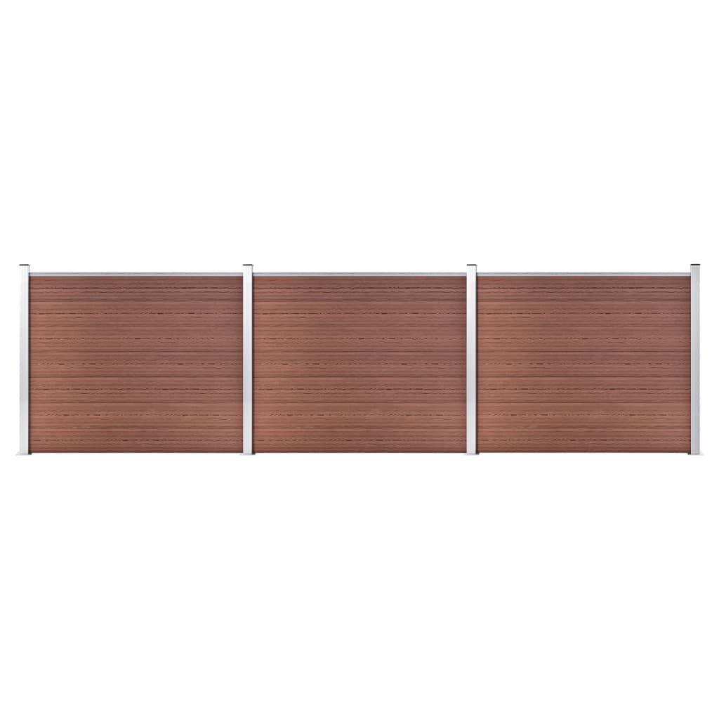 Vetonek Set de panel de valla WPC marrón 526x146 cm  