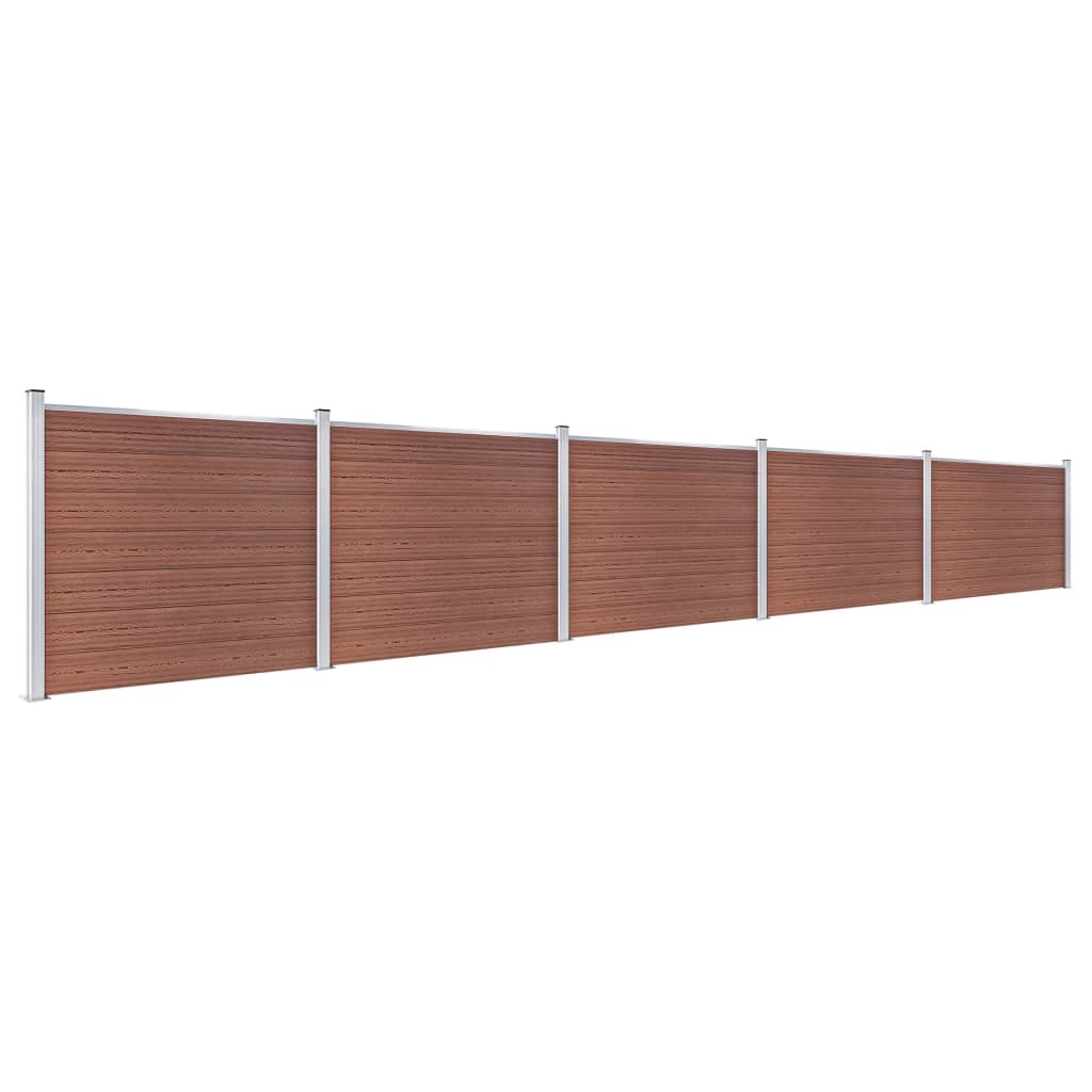 Set de panel de valla WPC marrón 872x146 cm vidaXL