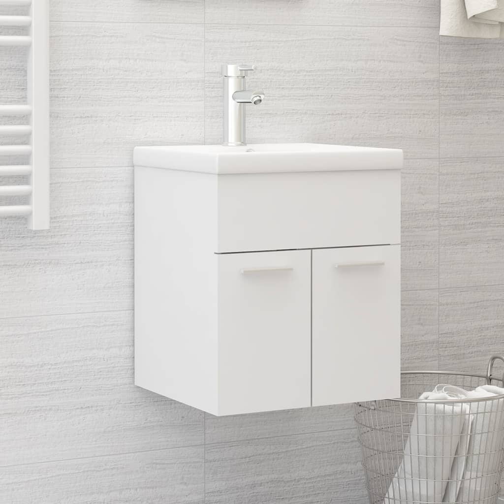 Vetonek Mueble con lavabo blanco madera de ingeniería