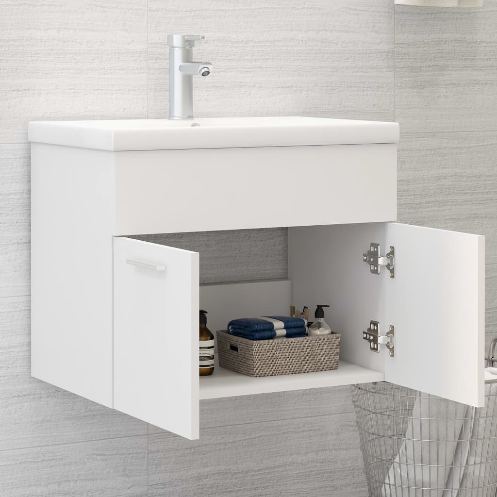 Mueble con lavabo madera de ingeniería blanco