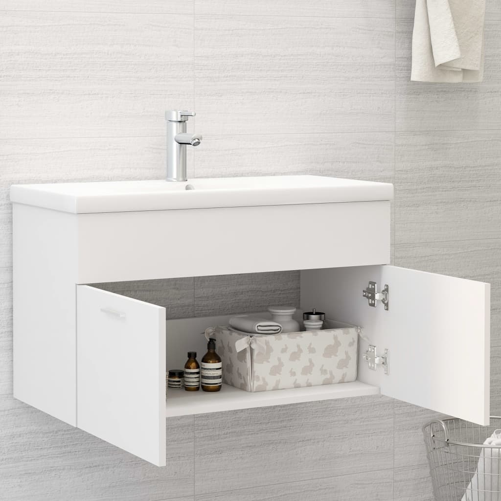 Mueble con lavabo madera de ingeniería blanco