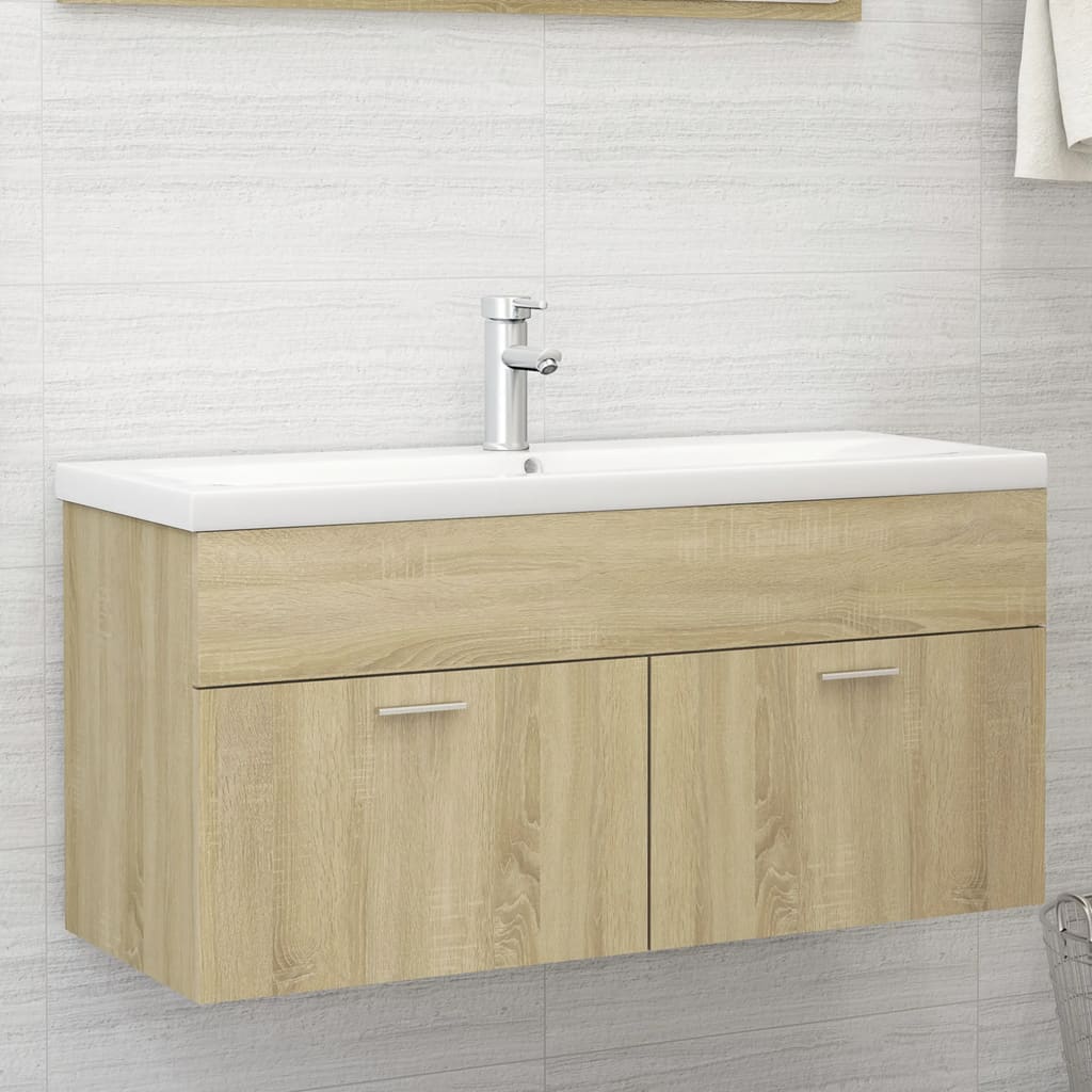 Vetonek Mueble con lavabo madera de ingeniería roble Sonoma