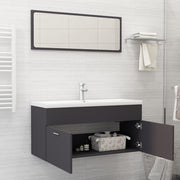 Conjunto de muebles de baño madera contrachapada gris v1343 - Vetonek