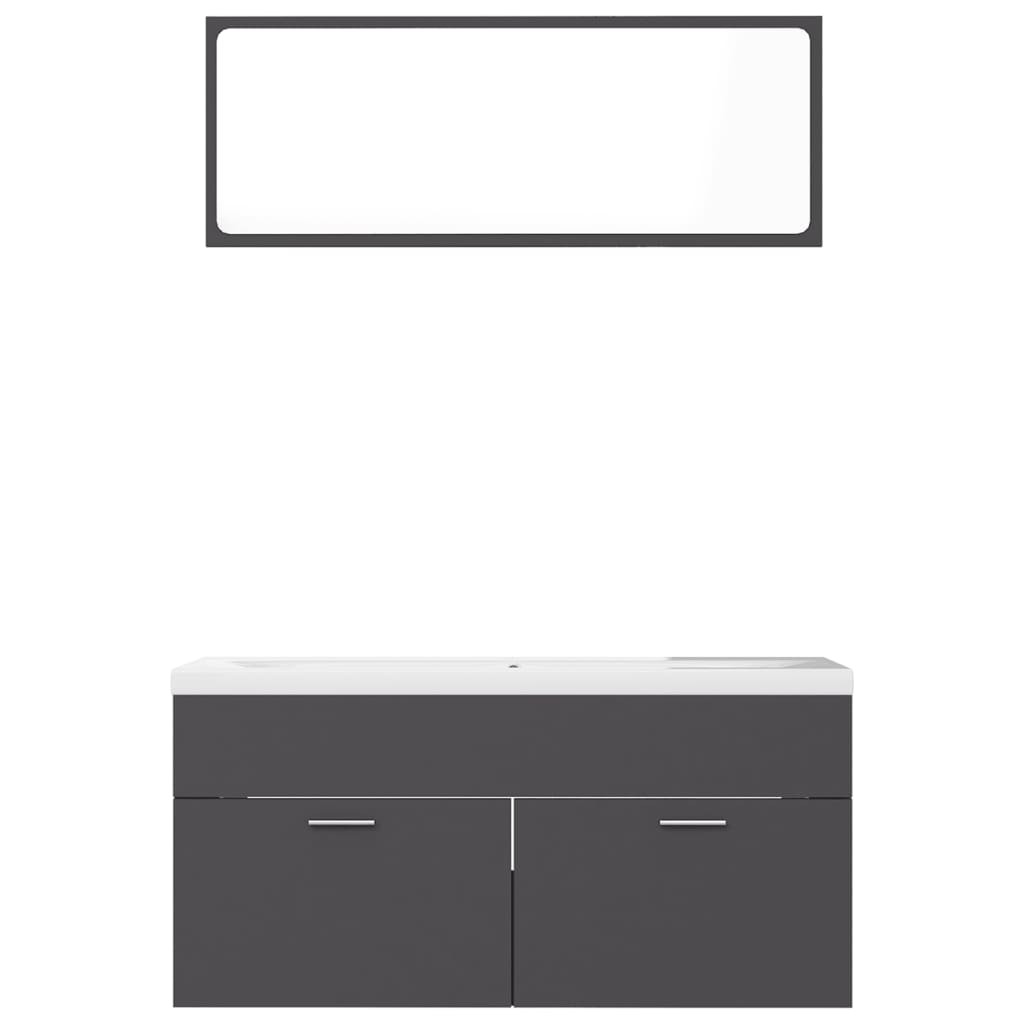 Conjunto de muebles de baño madera contrachapada gris v1343 - Vetonek