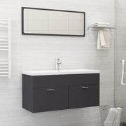 Conjunto de muebles de baño madera contrachapada gris v1343 Vetonek