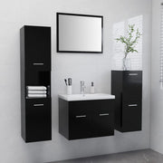 Conjunto de muebles de baño madera contrachapada negro v1510 Vetonek
