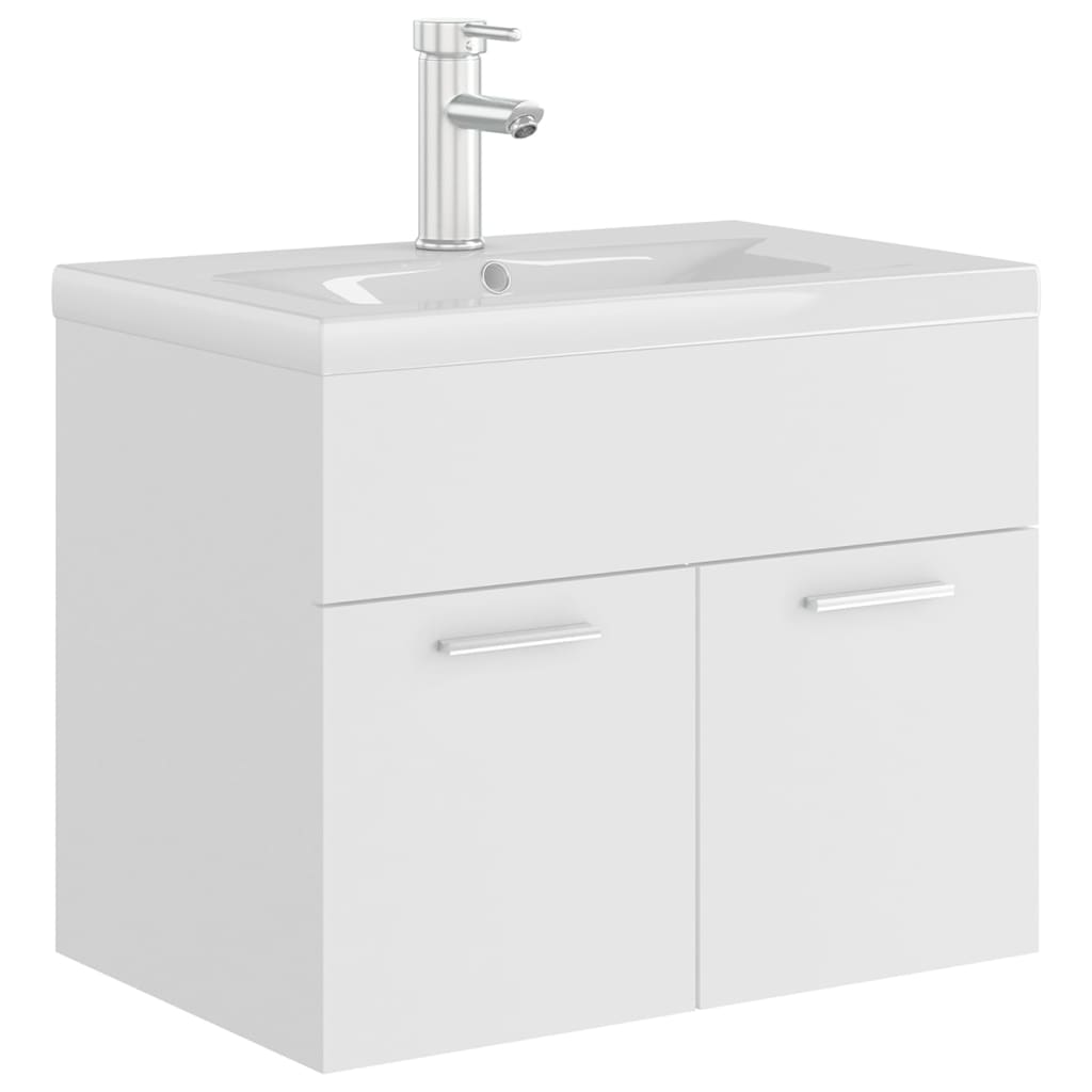 Mueble con lavabo madera de ingeniería blanco vidaXL