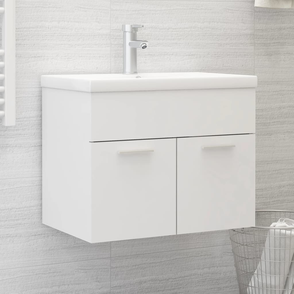 Vetonek Mueble con lavabo madera de ingeniería blanco