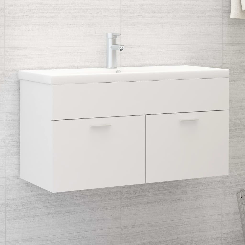 Vetonek Mueble con lavabo madera de ingeniería blanco