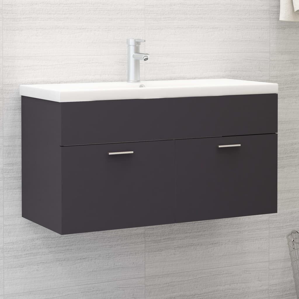 Vetonek Mueble con lavabo madera de ingeniería gris