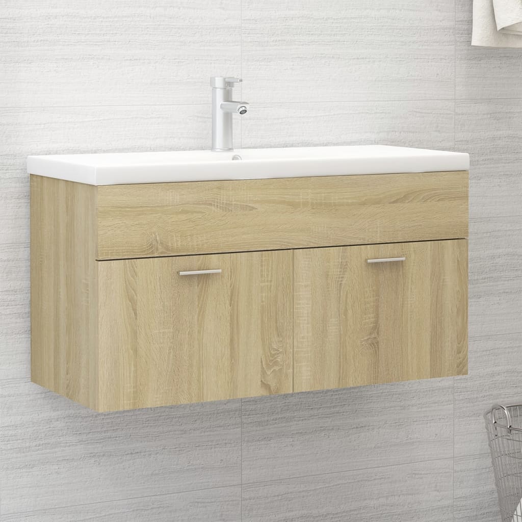 Vetonek Mueble con lavabo madera de ingeniería roble Sonoma