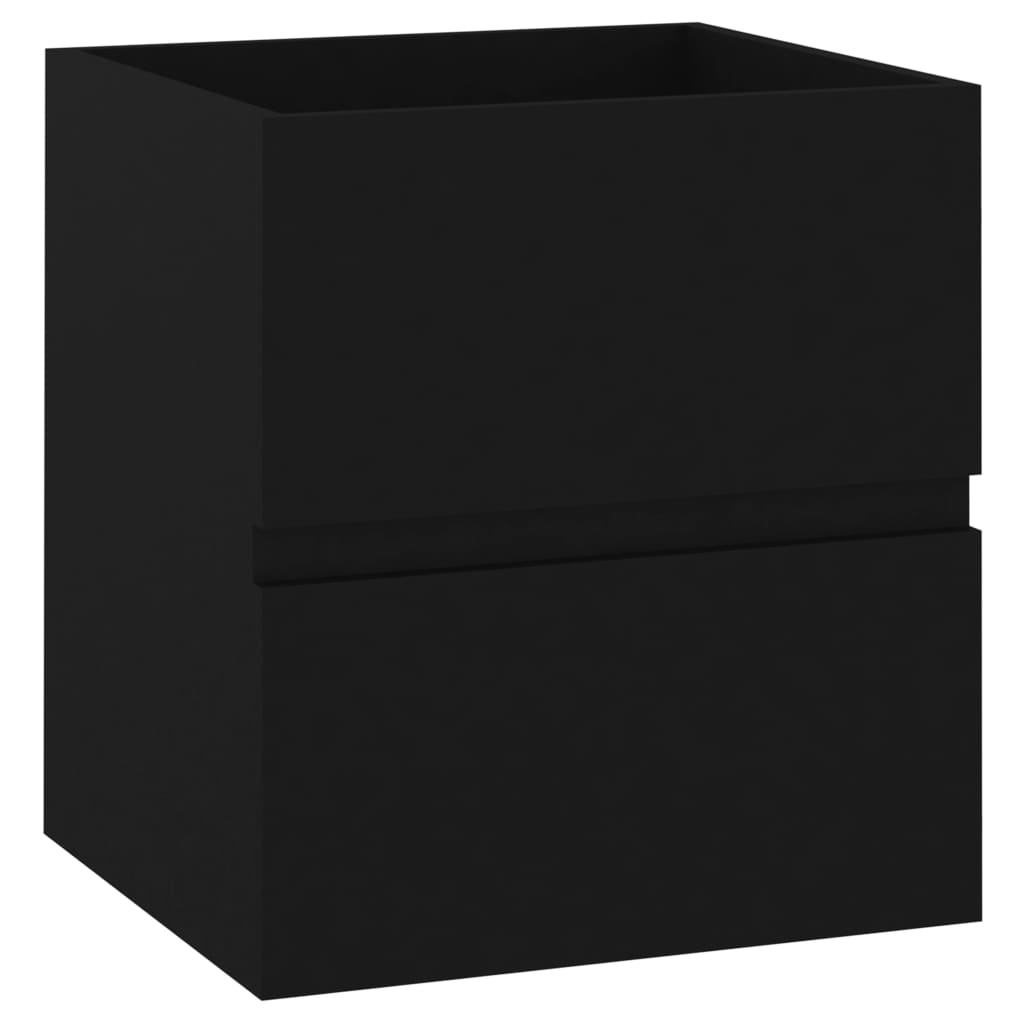 Mueble con lavabo negro madera