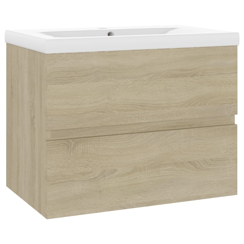 Mueble con lavabo madera de ingeniería roble Sonoma vidaXL